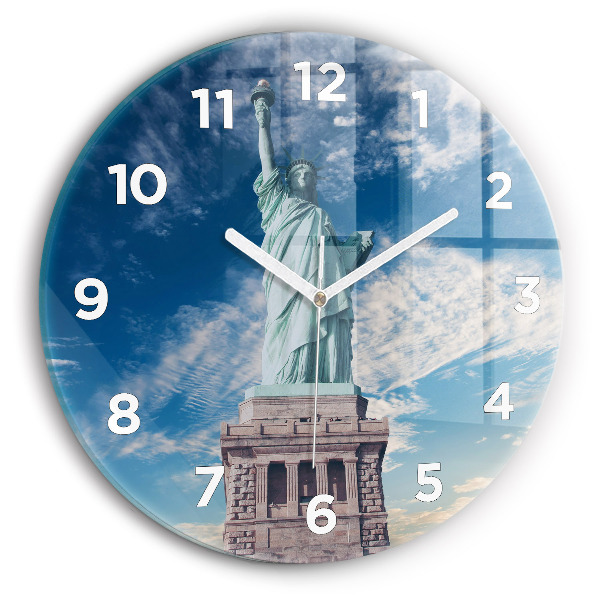 Orologio rotondo in vetro Statua della Libertà New York