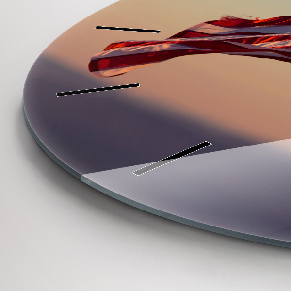 Orologio rotondo in vetro Bandiera degli Stati Uniti che sventola