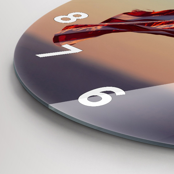 Orologio rotondo in vetro Bandiera degli Stati Uniti che sventola