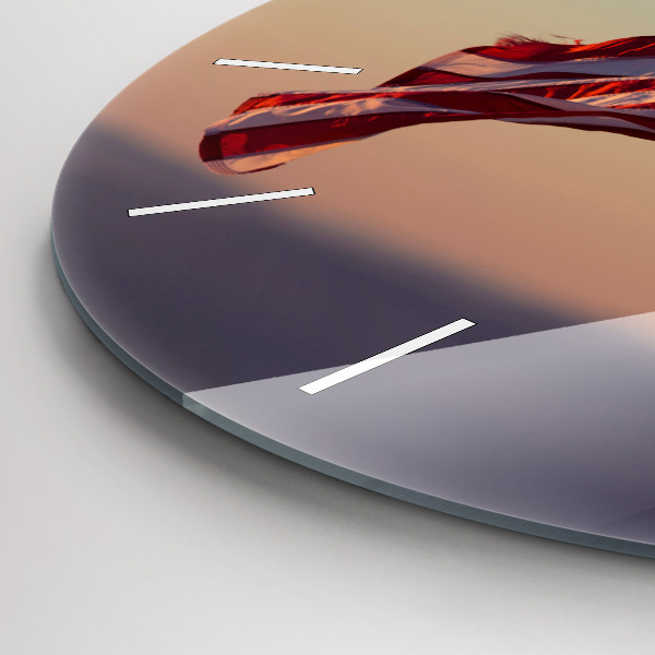 Orologio rotondo in vetro Bandiera degli Stati Uniti che sventola