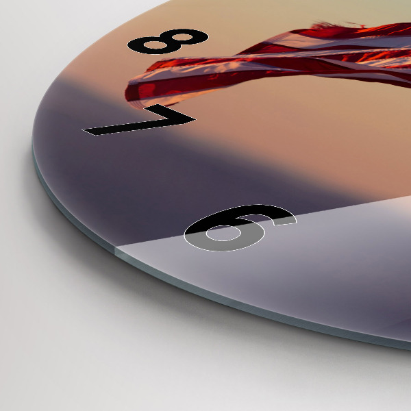 Orologio rotondo in vetro Bandiera degli Stati Uniti che sventola