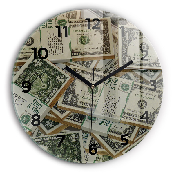 Orologio rotondo in vetro Dollari americani