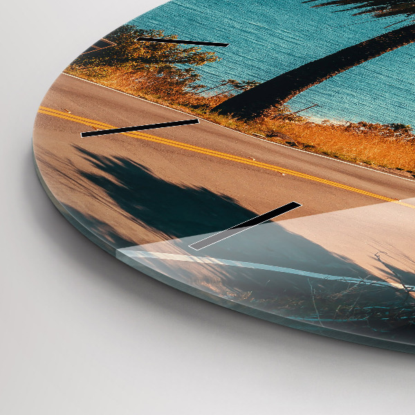 Orologio rotondo in vetro Palme a Malibu