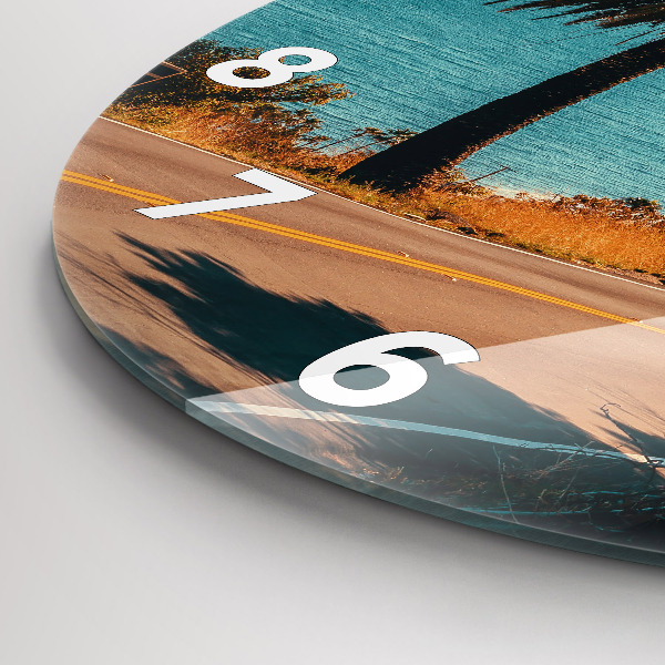 Orologio rotondo in vetro Palme a Malibu