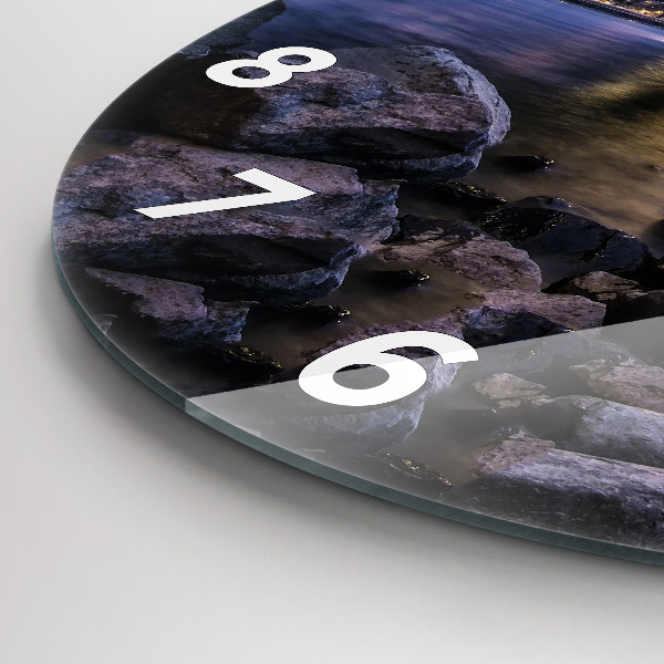 Orologio rotondo in vetro Costa rocciosa sotto il ponte