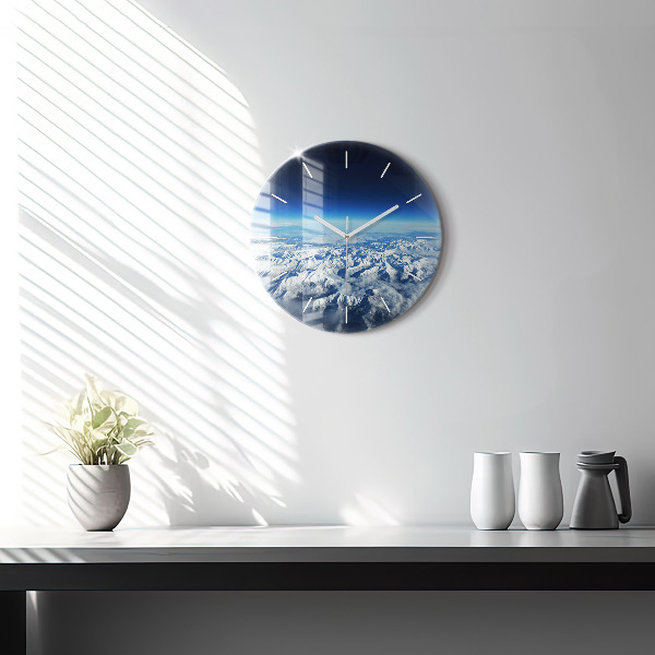 Orologio rotondo in vetro Paesaggio Montagne Pirenei