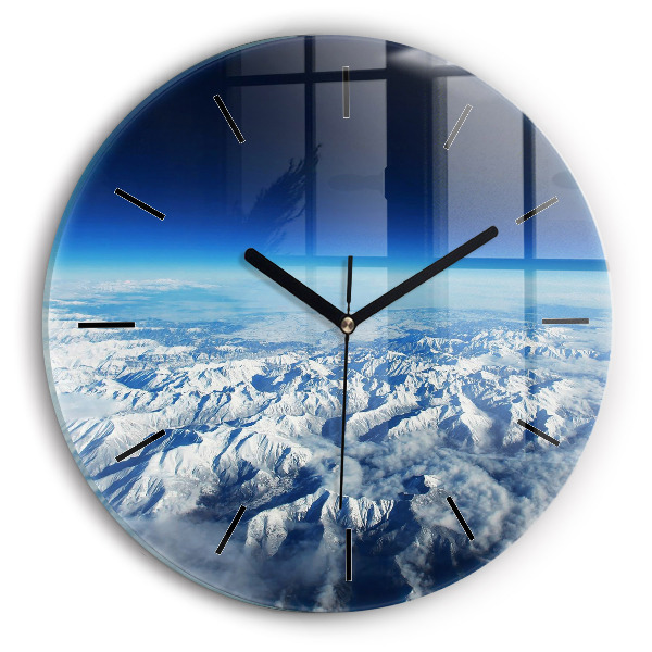 Orologio rotondo in vetro Paesaggio Montagne Pirenei