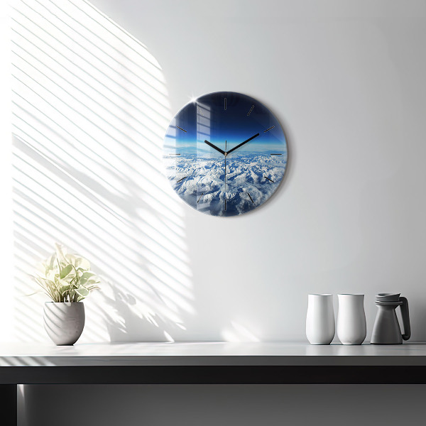 Orologio rotondo in vetro Paesaggio Montagne Pirenei