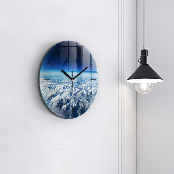 Orologio rotondo in vetro Paesaggio Montagne Pirenei