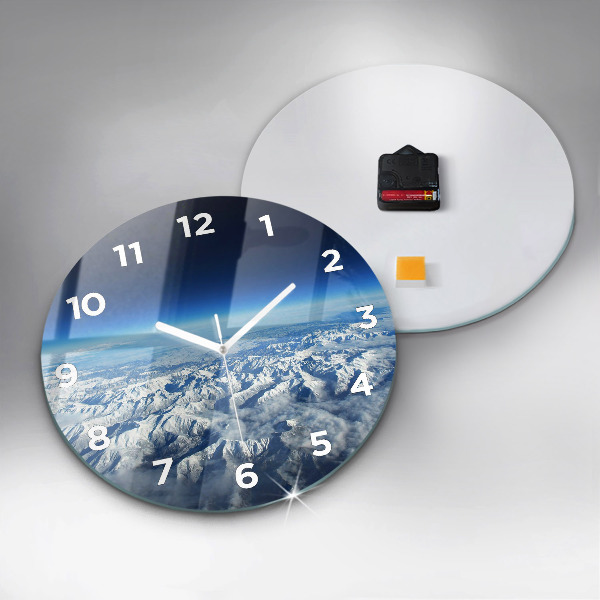 Orologio rotondo in vetro Paesaggio Montagne Pirenei