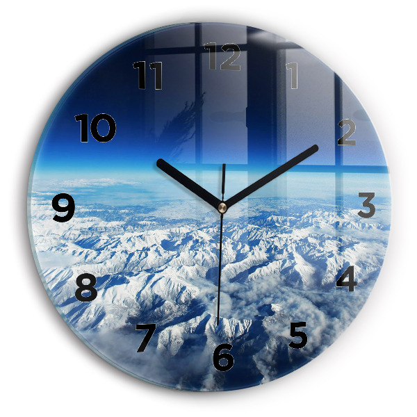 Orologio rotondo in vetro Paesaggio Montagne Pirenei