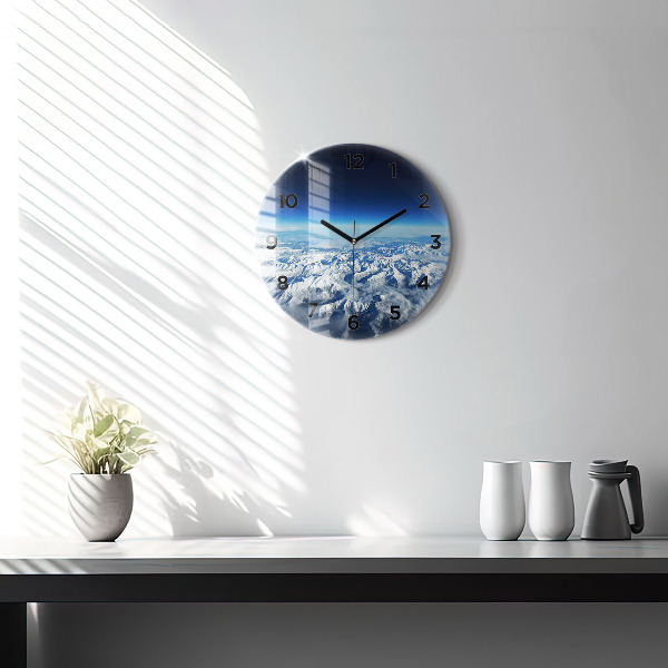 Orologio rotondo in vetro Paesaggio Montagne Pirenei