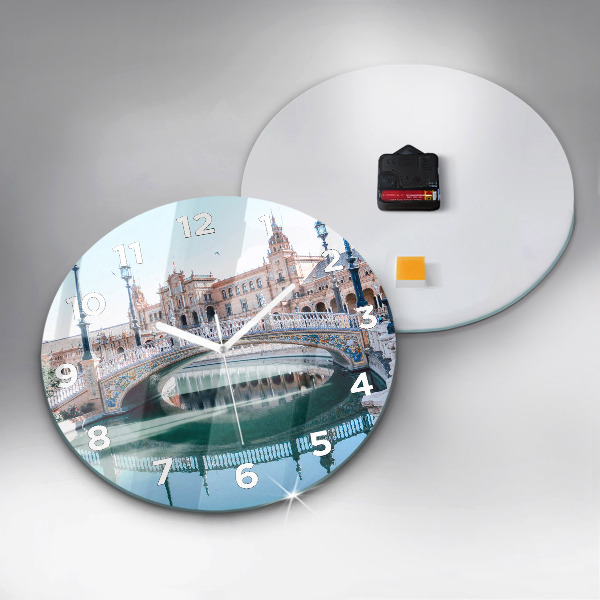 Orologio rotondo in vetro Plaza de Espana a Siviglia