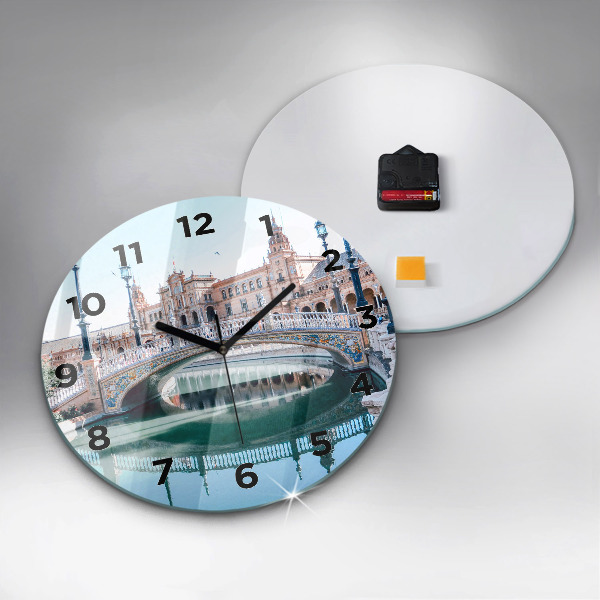 Orologio rotondo in vetro Plaza de Espana a Siviglia