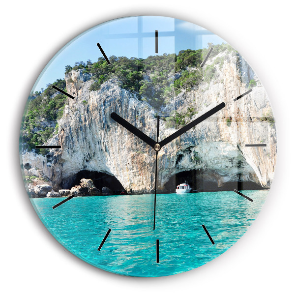 Orologio rotondo in vetro Grotta sottomarina