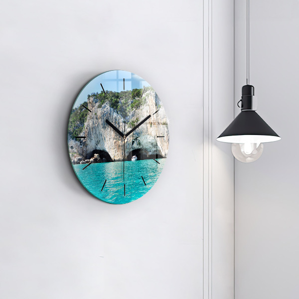 Orologio rotondo in vetro Grotta sottomarina