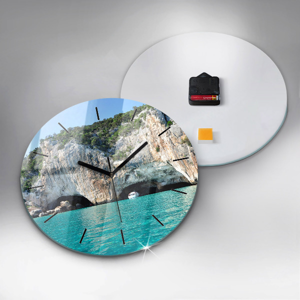 Orologio rotondo in vetro Grotta sottomarina