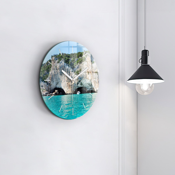 Orologio rotondo in vetro Grotta sottomarina