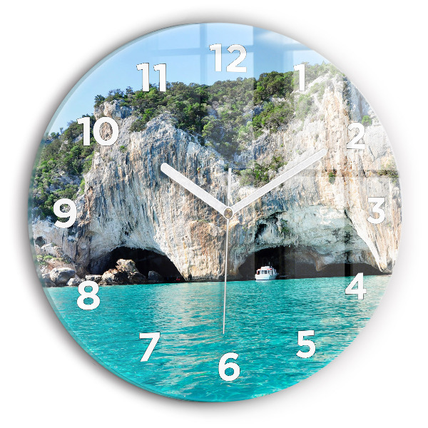 Orologio rotondo in vetro Grotta sottomarina
