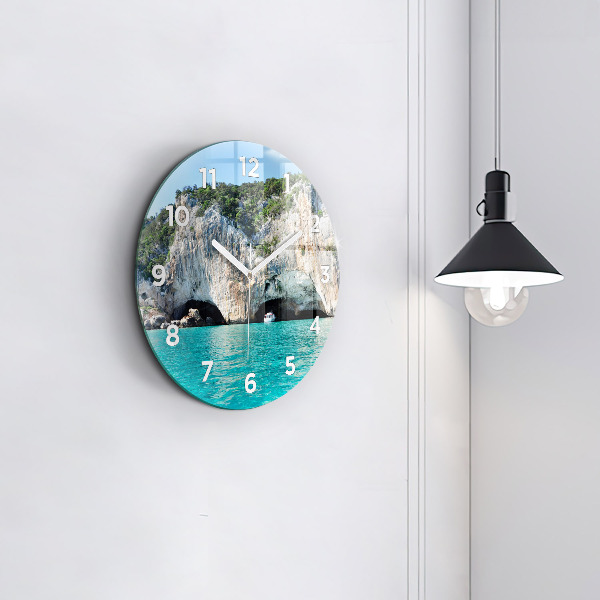 Orologio rotondo in vetro Grotta sottomarina
