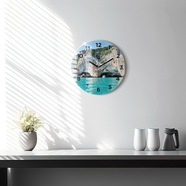 Orologio rotondo in vetro Grotta sottomarina