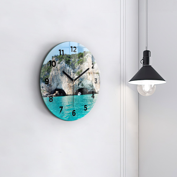 Orologio rotondo in vetro Grotta sottomarina