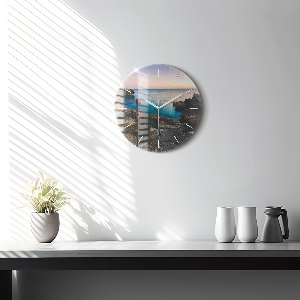 Orologio rotondo in vetro Paesaggio marino