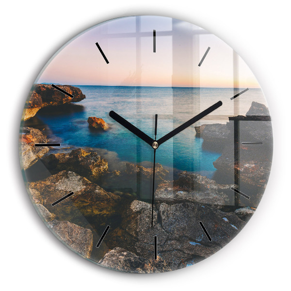 Orologio rotondo in vetro Paesaggio marino