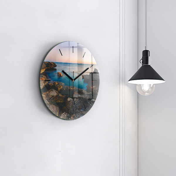 Orologio rotondo in vetro Paesaggio marino