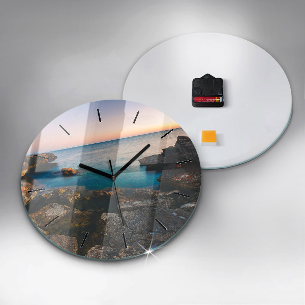 Orologio rotondo in vetro Paesaggio marino