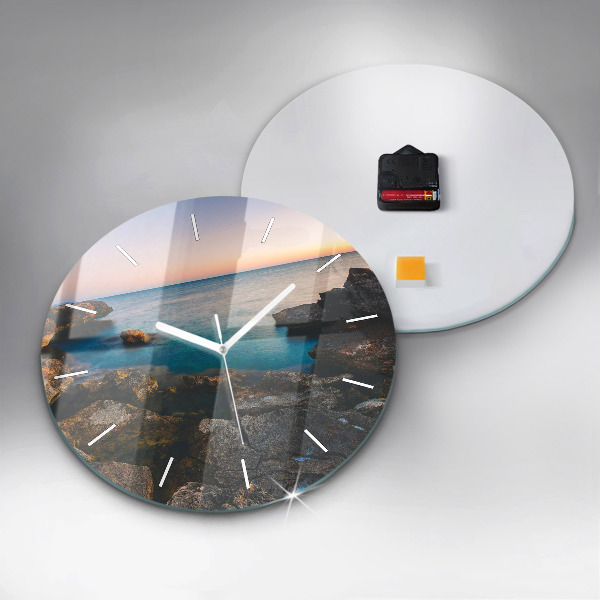 Orologio rotondo in vetro Paesaggio marino