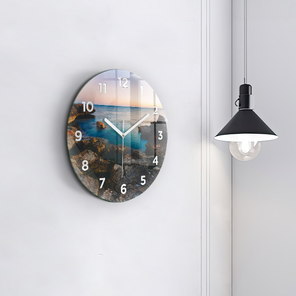Orologio rotondo in vetro Paesaggio marino