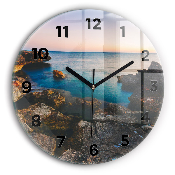 Orologio rotondo in vetro Paesaggio marino