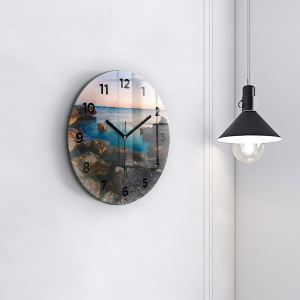 Orologio rotondo in vetro Paesaggio marino