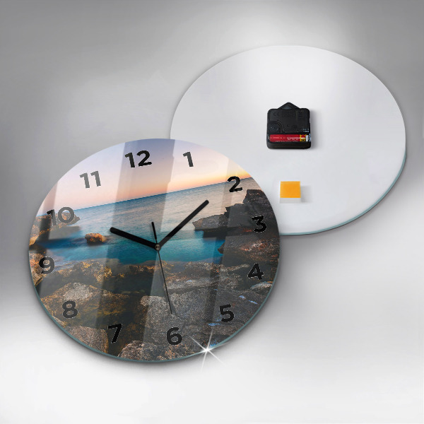 Orologio rotondo in vetro Paesaggio marino