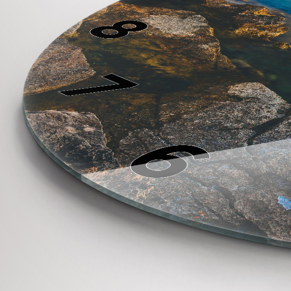 Orologio rotondo in vetro Paesaggio marino