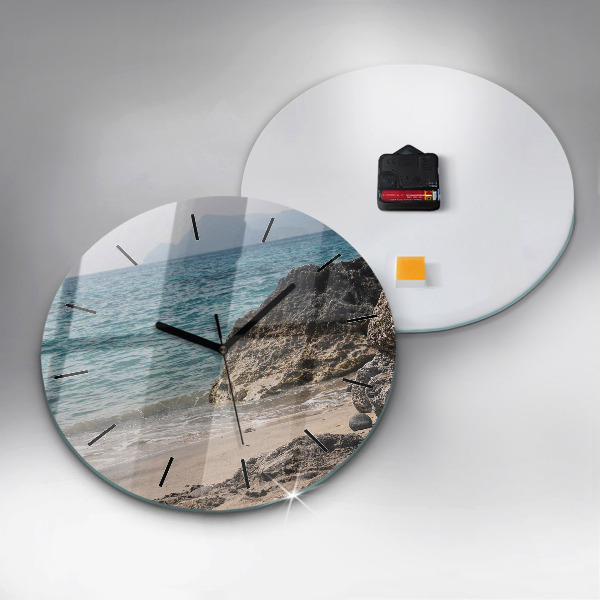 Orologio rotondo in vetro Vista sul Mar Mediterraneo