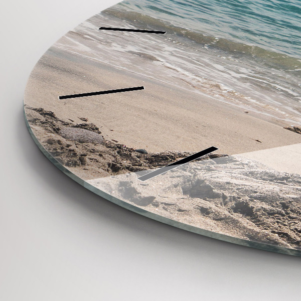 Orologio rotondo in vetro Vista sul Mar Mediterraneo