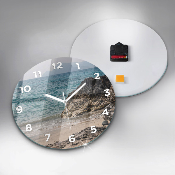 Orologio rotondo in vetro Vista sul Mar Mediterraneo
