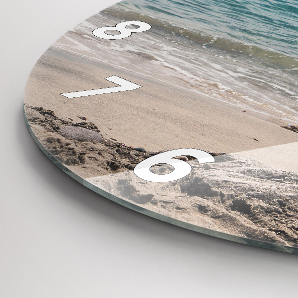 Orologio rotondo in vetro Vista sul Mar Mediterraneo
