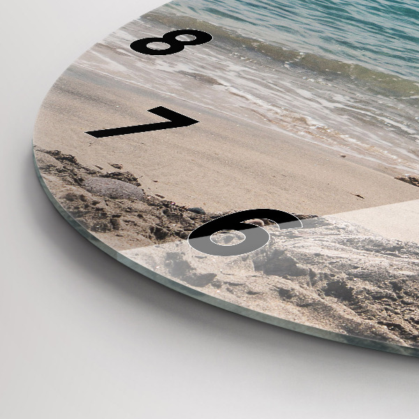 Orologio rotondo in vetro Vista sul Mar Mediterraneo