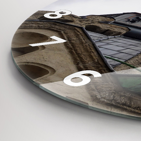 Orologio rotondo in vetro Statua della Vergine Maria a Lione