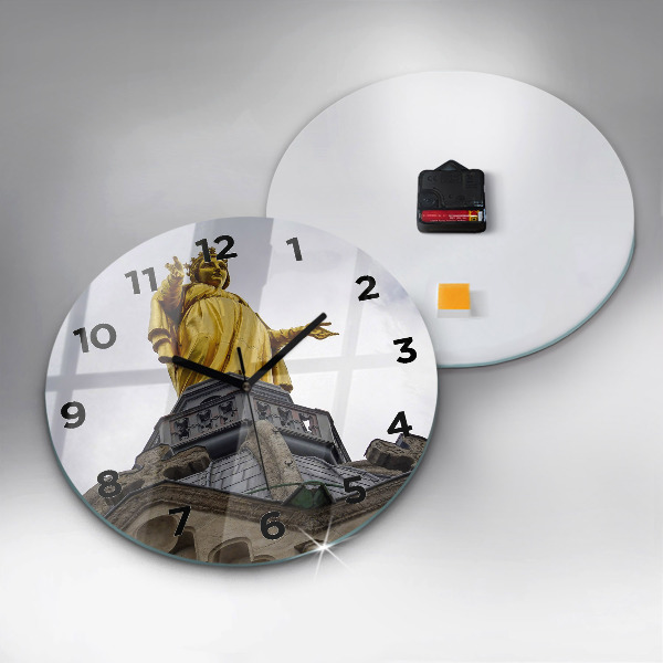 Orologio rotondo in vetro Statua della Vergine Maria a Lione
