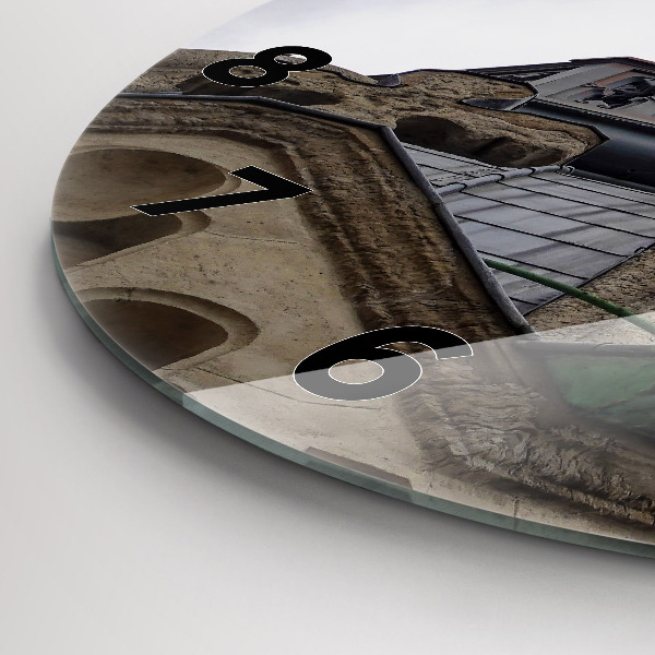 Orologio rotondo in vetro Statua della Vergine Maria a Lione