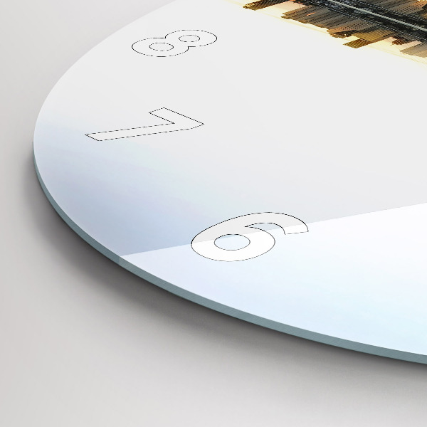 Orologio rotondo in vetro Una città sul fiume