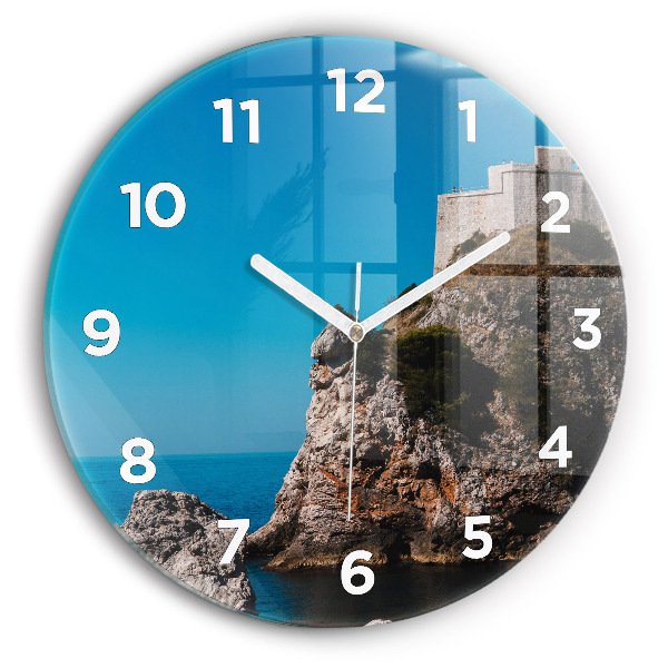 Orologio rotondo in vetro Scogliere a Dubrovnik