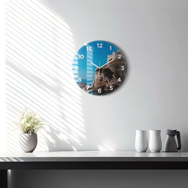 Orologio rotondo in vetro Scogliere a Dubrovnik