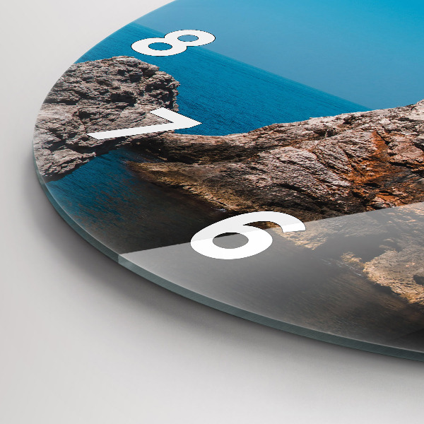 Orologio rotondo in vetro Scogliere a Dubrovnik