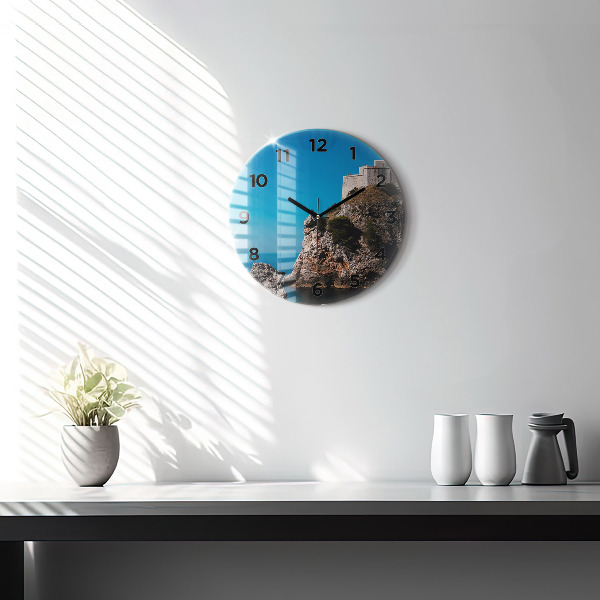 Orologio rotondo in vetro Scogliere a Dubrovnik