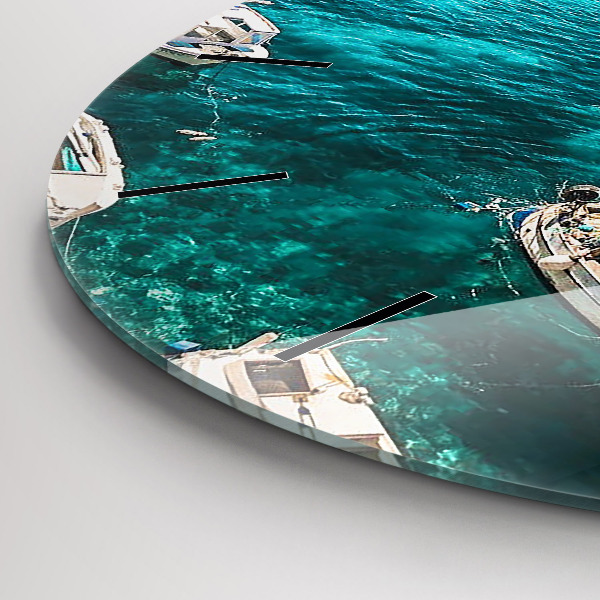 Orologio rotondo in vetro Barche in Croazia